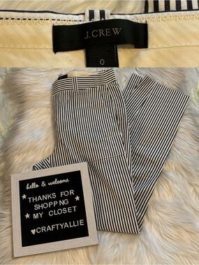J. Crew Blue & White Striped Trouser Pants | Women’s 0